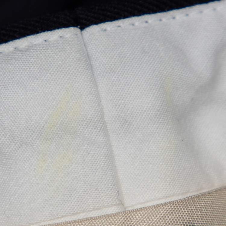 Pre Owned Celine Navy Blue Wool Tapered Leg Pants S