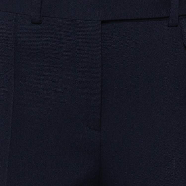 Pre Owned Celine Navy Blue Wool Tapered Leg Pants S