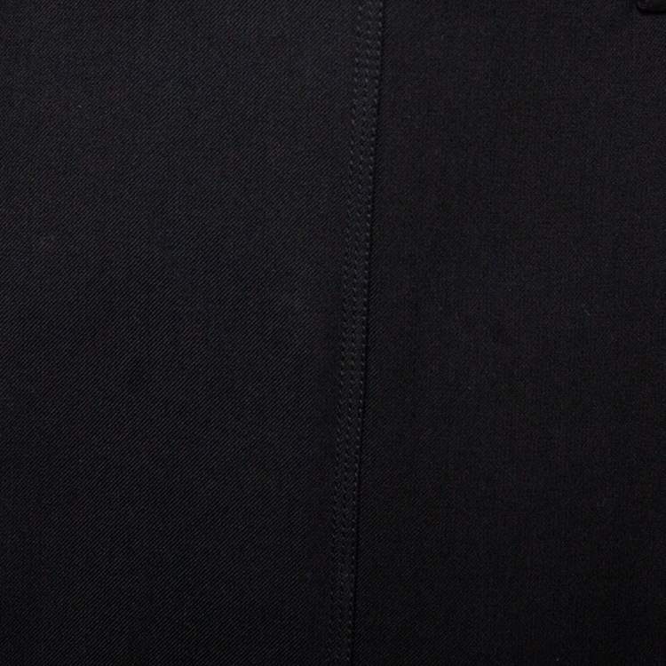 Pre Owned Celine Black Wool Rounded Hem Midi Skirt S