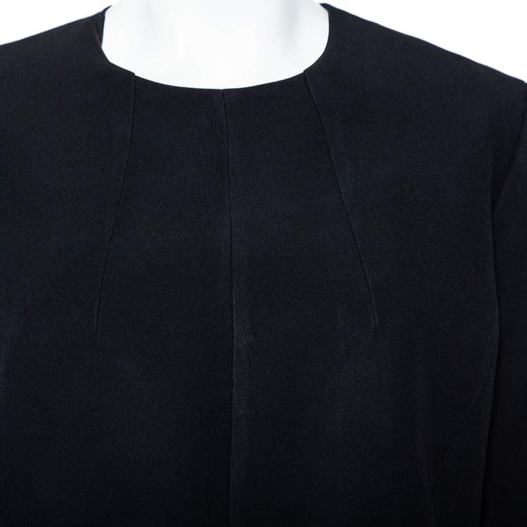 Pre Owned Celine Black Crepe Peplum Detailed Top L