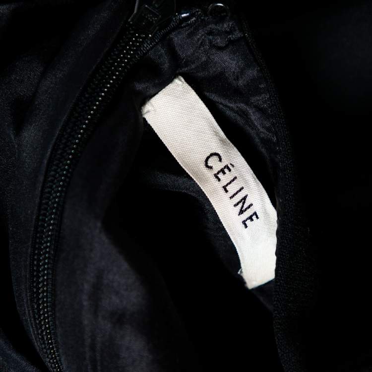 Pre Owned Celine Black Crepe Peplum Detailed Top L