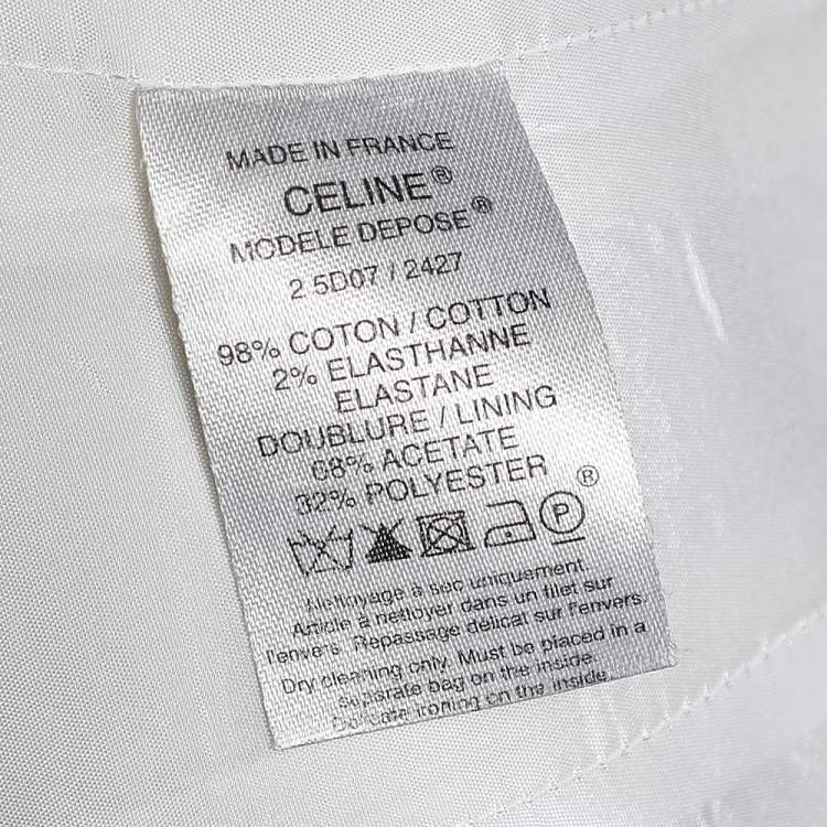 Pre Owned Celine Off-White Cotton Button Front Vest M