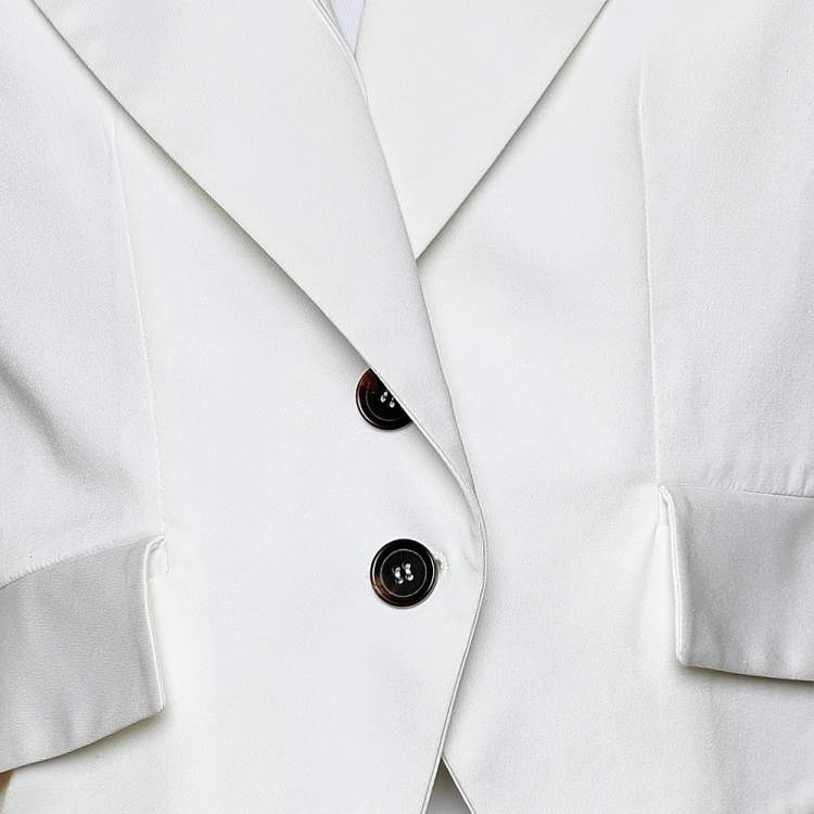 Pre Owned Celine Off-White Cotton Button Front Vest M