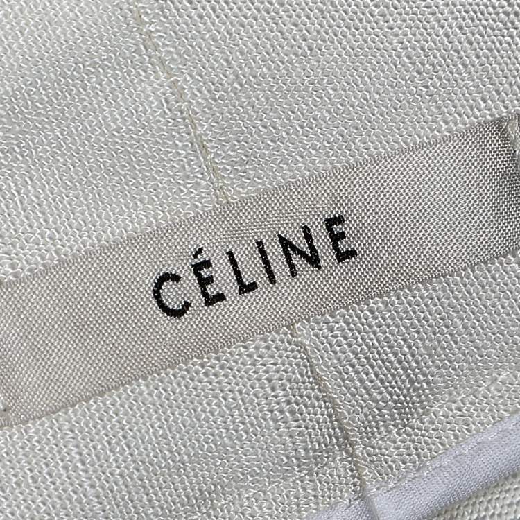 مملوكة مسبقًا Celine Cream Textured Silk Zip Front Pants M