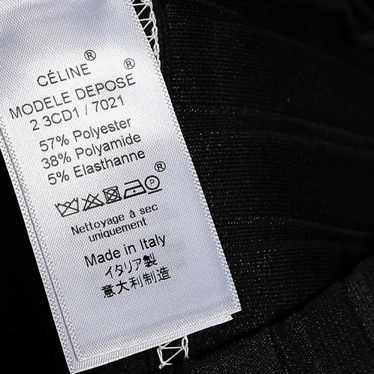 Pre Owned Celine Black Knit Plunge Neck Tank Top M