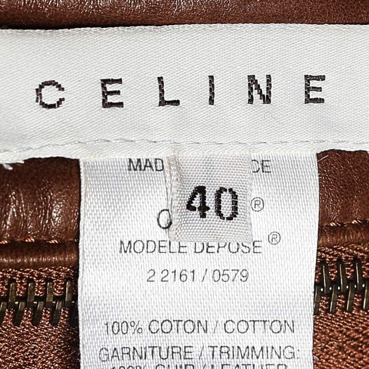 مملوكة مسبقًا Celine Indigo Macadam Denim Detachable Leather Belt Skirt M