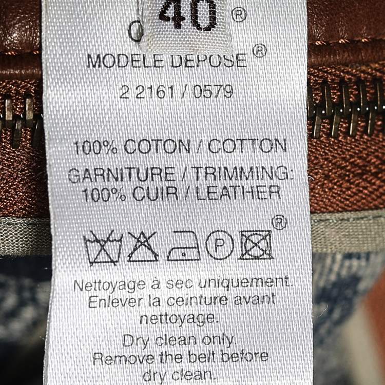 مملوكة مسبقًا Celine Indigo Macadam Denim Detachable Leather Belt Skirt M