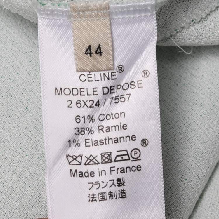 Pre Owned Celine Pale Green Crepe Cut Out Detail Maxi Dress L