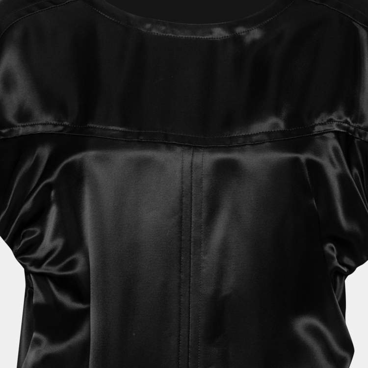 Pre Owned Celine Black Satin Oversized Dress S