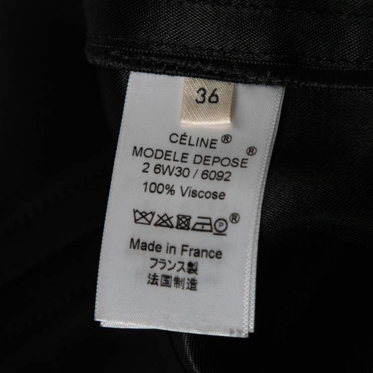 Pre Owned Celine Black Satin Oversized Dress S