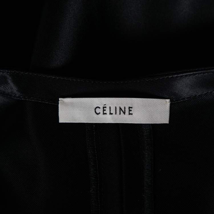 Pre Owned Celine Black Satin Oversized Dress S