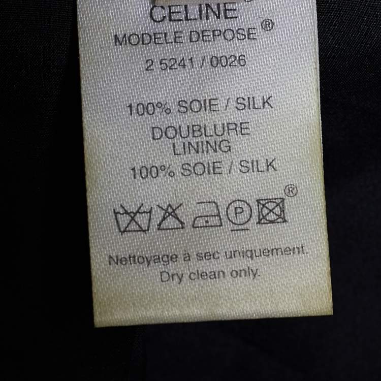 Pre Owned Celine Vintage Black Silk Halter Dress & Jacket Set L/XL