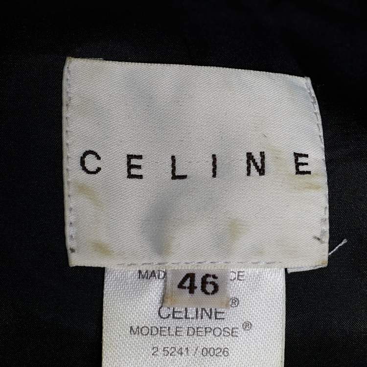 Pre Owned Celine Vintage Black Silk Halter Dress & Jacket Set L/XL