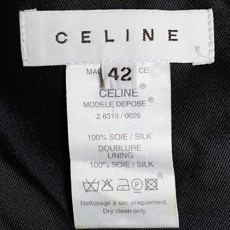 Pre Owned Celine Vintage Black Silk Halter Dress & Jacket Set L/XL