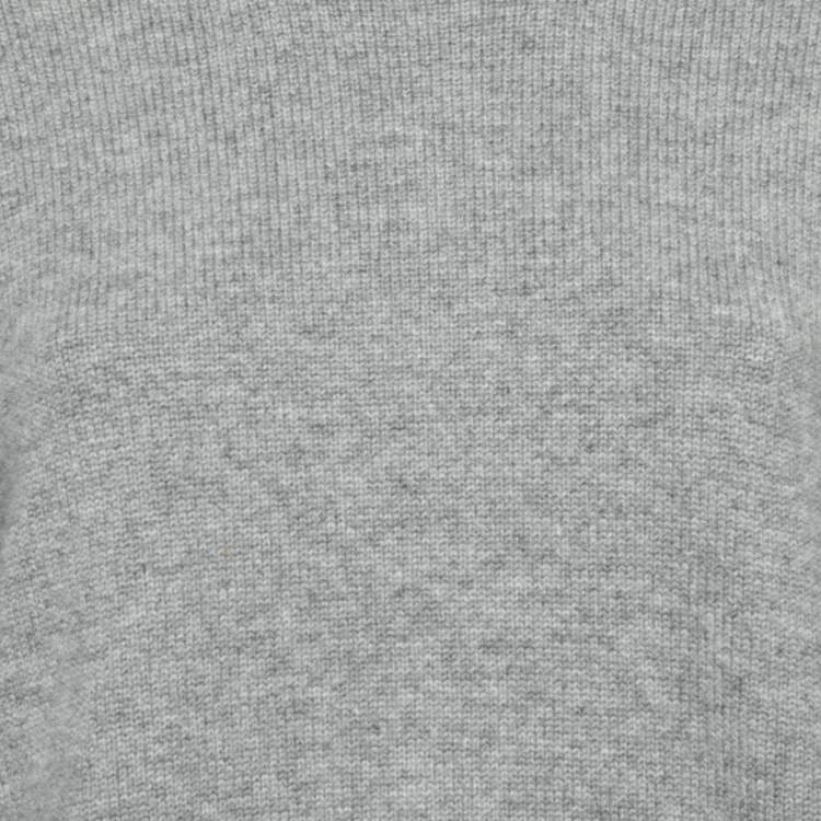 Pre Owned Celine Grey Cashmere Round Neck Long Sleeve Sweater M