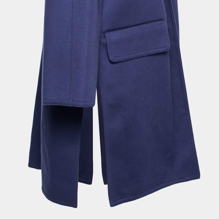 مملوكة مسبقًا Celine Blue Wool Open Front Coat M