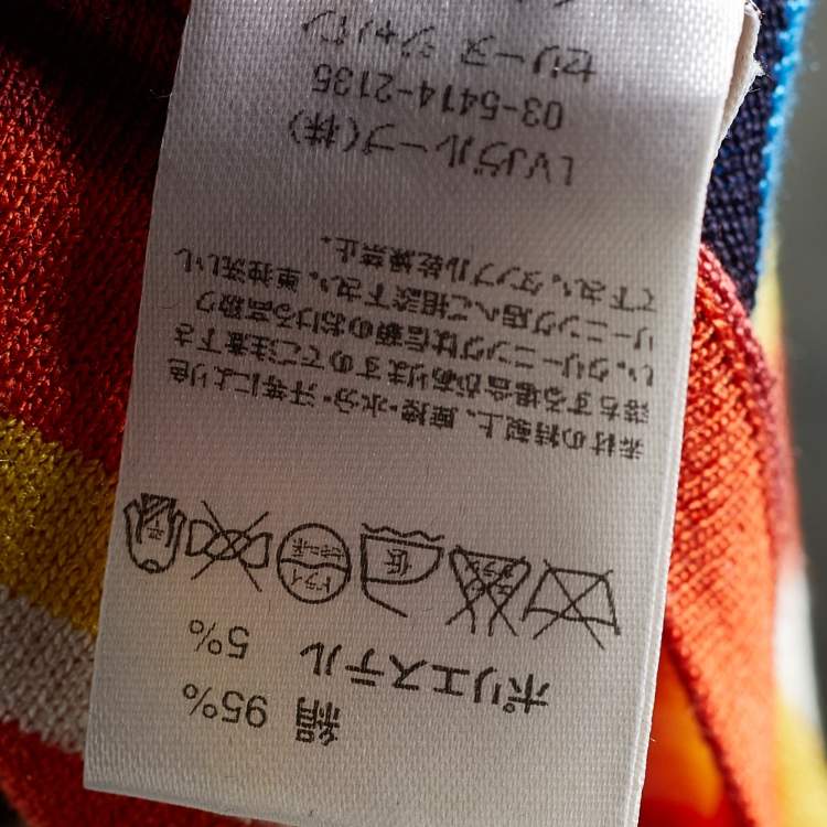 Pre Owned Celine Multicolor Striped Rib Knit Tunic M