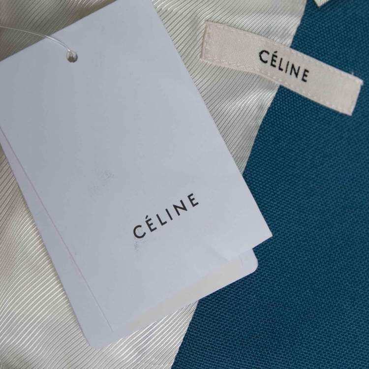 Pre Owned Celine Blue Wool Long Sleeve Jacket M
