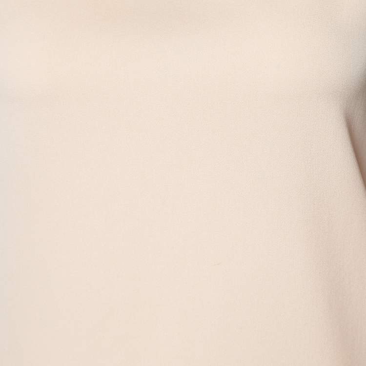Pre Owned Celine Pink & Black Crepe Silk Top L