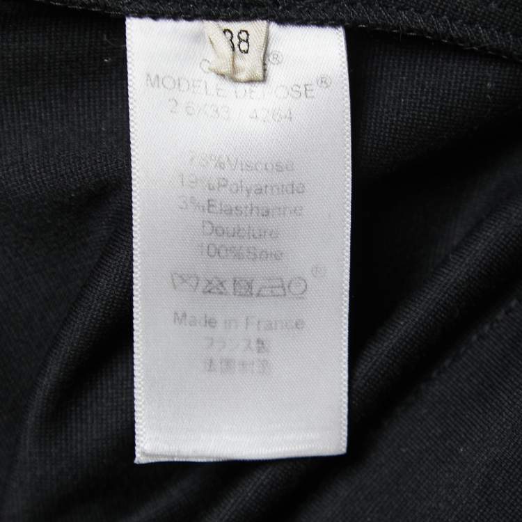 Pre Owned Celine Black Jersey Long Sleeves Midi Dress M