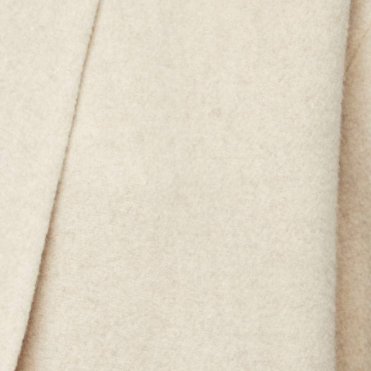 Pre Owned Celine Beige Cashmere Open Front Long Coat M