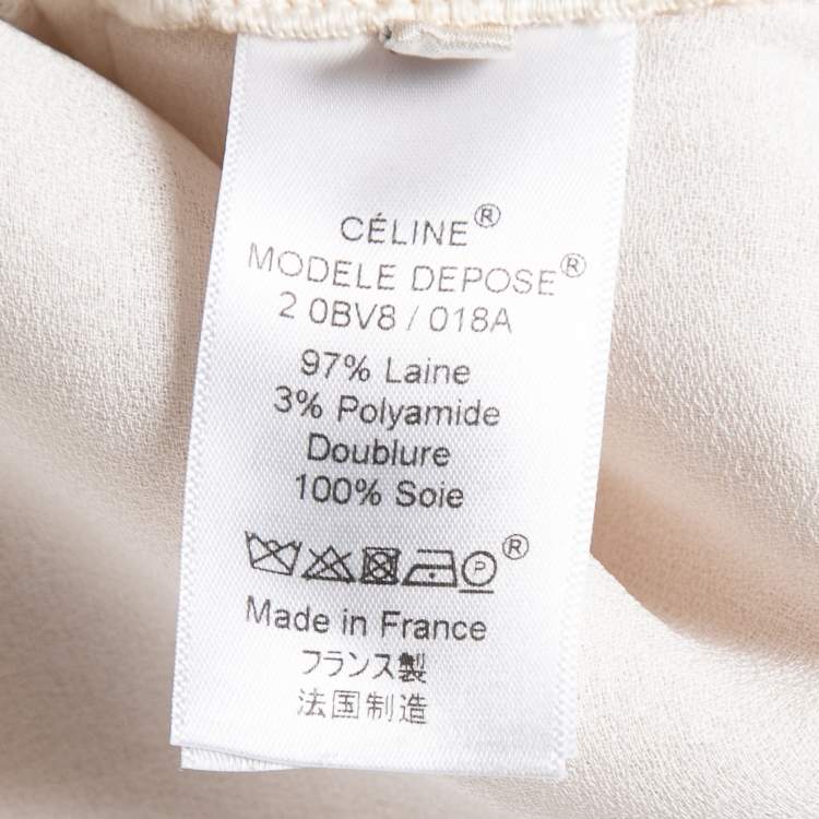 Pre Owned Celine Cream Wool Sleeveless Top M