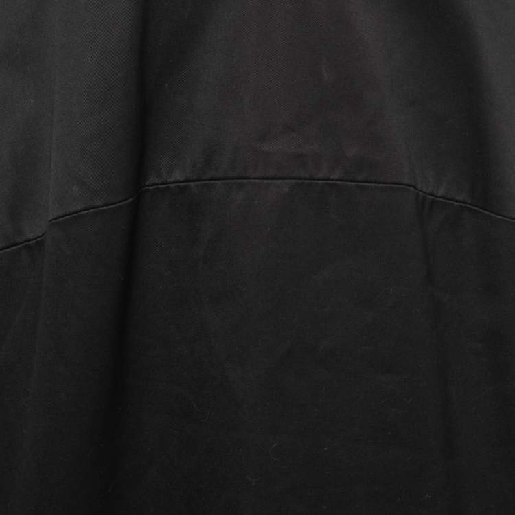 Pre Owned Celine Black Cotton Plunge Neck Midi Dress S