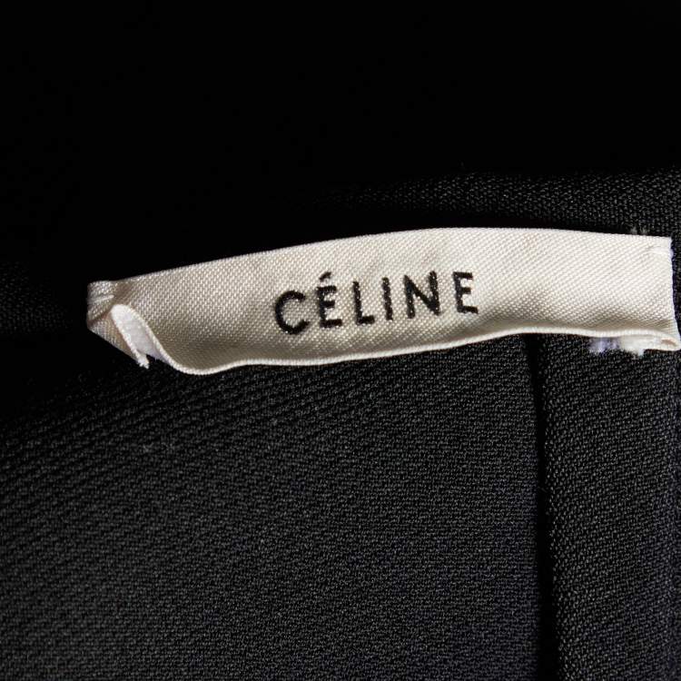 مملوكة مسبقًا Celine Black Wool Lace Hem Midi Skirt S