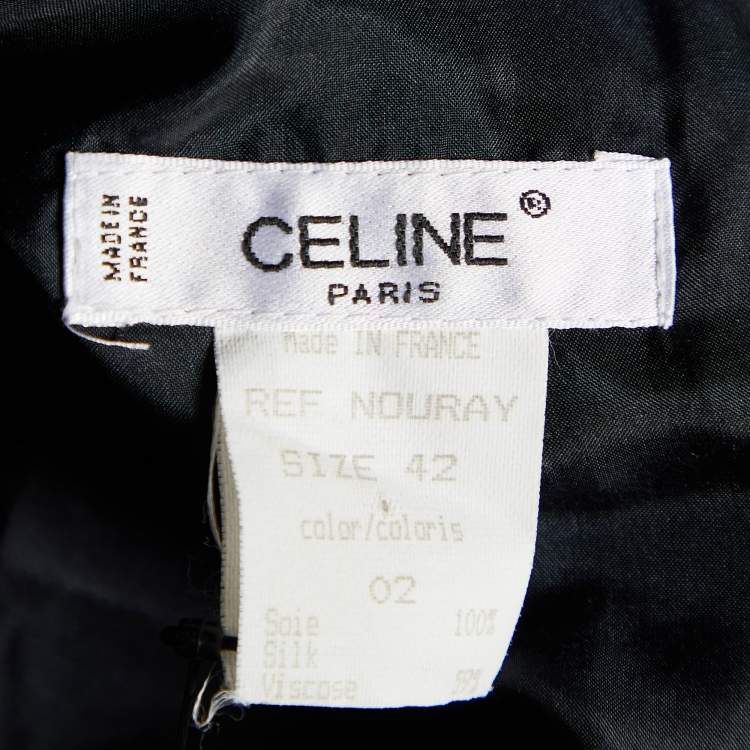 Pre Owned Celine Vintage Black Velvet & Silk Sleeveless Midi Dress L