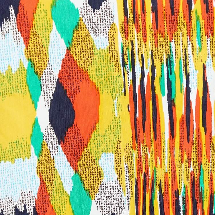 Pre Owned Celine Multicolor Printed Crepe Top M