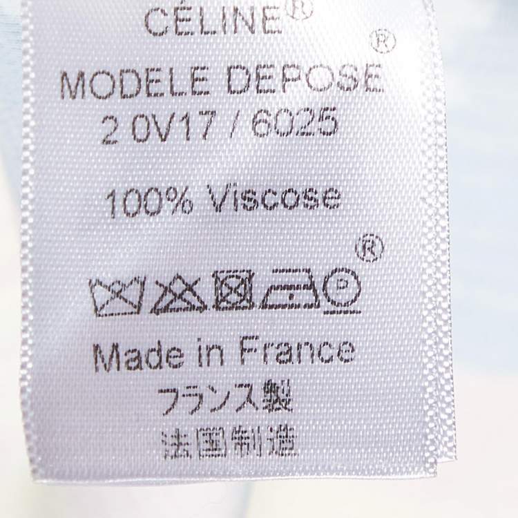 Pre Owned Celine Multicolor Printed Crepe Top M