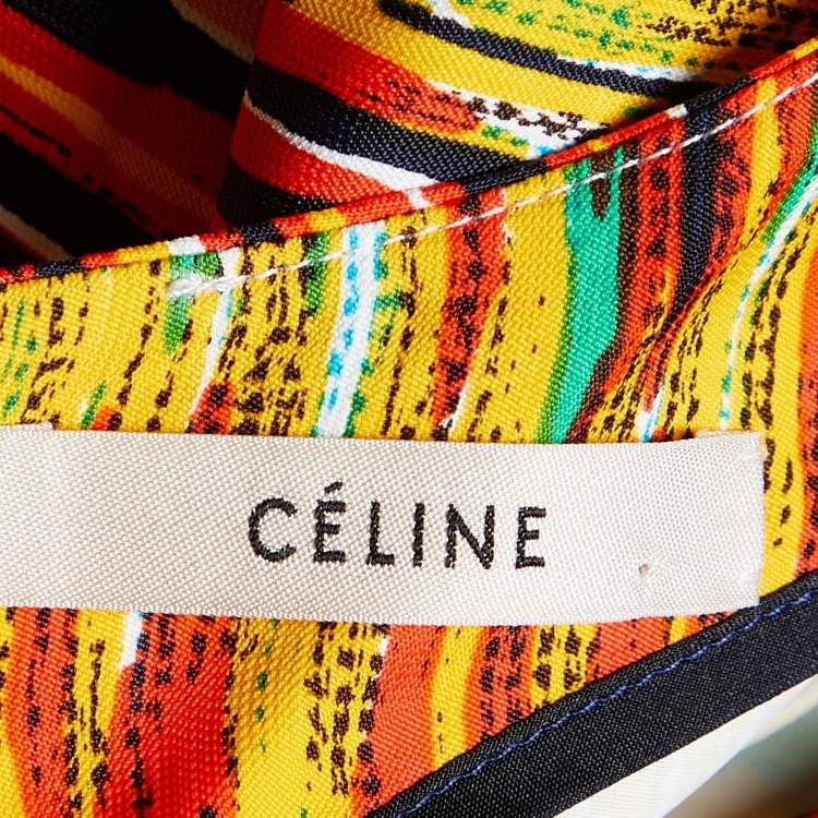 Pre Owned Celine Multicolor Printed Crepe Top M