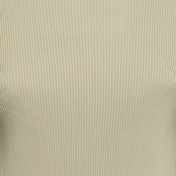 Pre Owned Celine Beige Knit Turtle Neck Mini Dress S