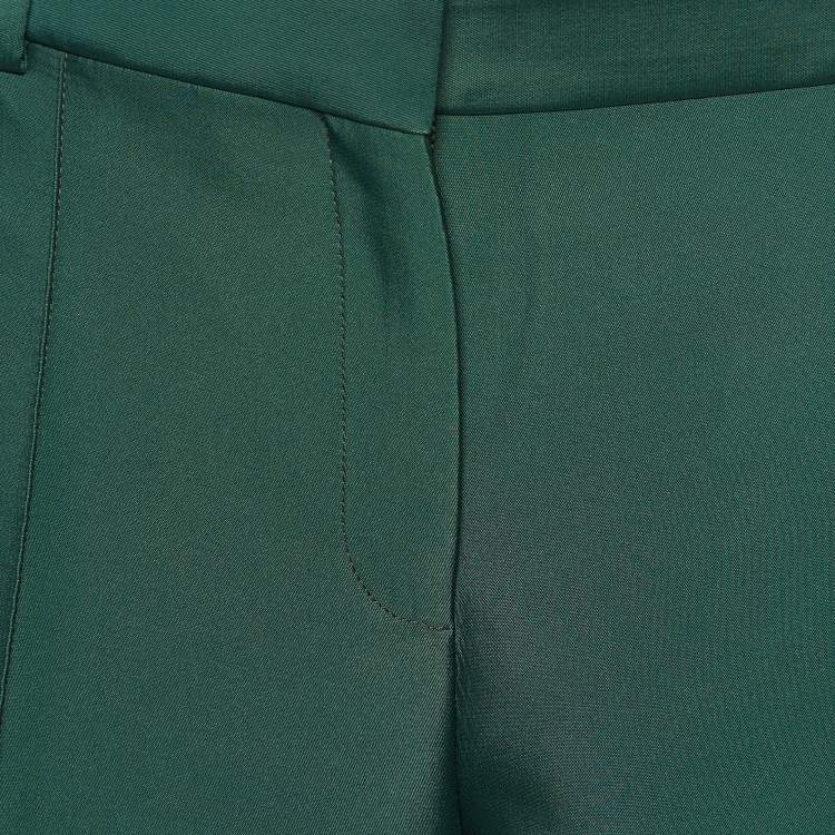 Pre Owned Celine Green Taffeta Tapered Trousers M