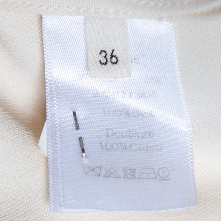 Pre Owned Celine Cream Silk Crepe Open Front Blazer S 