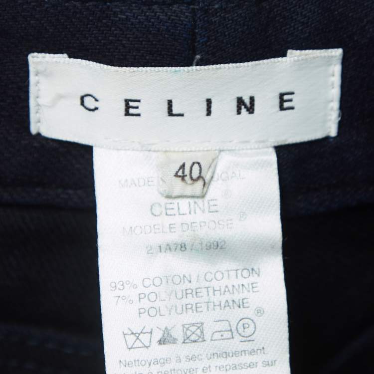 مملوكة مسبقًا Celine Navy Blue Denim Straight Leg Jeans M Waist 30''