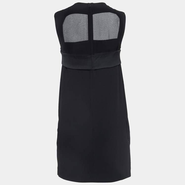 Pre Owned Celine Black Silk and Crepe Sleeveless Mini Dress S