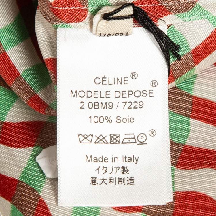Pre Owned Celine Multicolor Printed Silk Buttoned Up Shirt L