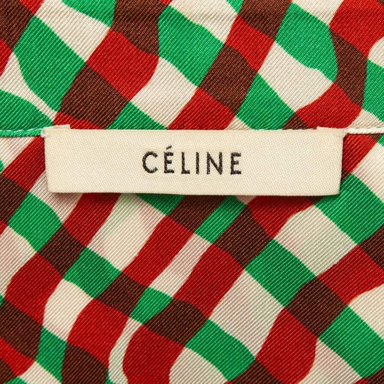 Pre Owned Celine Multicolor Printed Silk Buttoned Up Shirt L