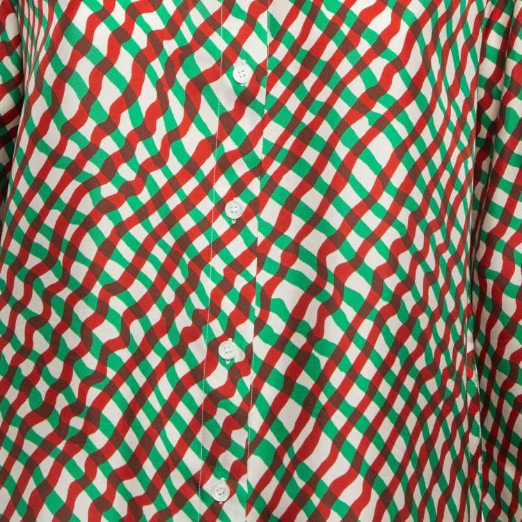 Pre Owned Celine Multicolor Printed Silk Buttoned Up Shirt L