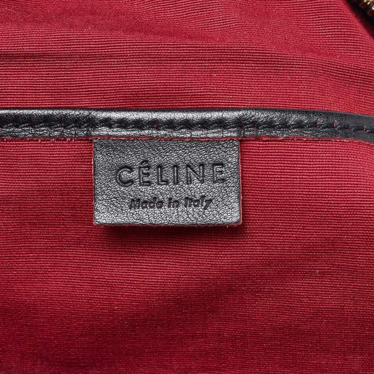 Pre Owned Celine Black Leather Zip Boston Bag