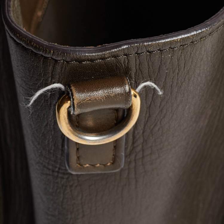 Pre Owned Céline Green/Beige Leather Nano Luggage Tote