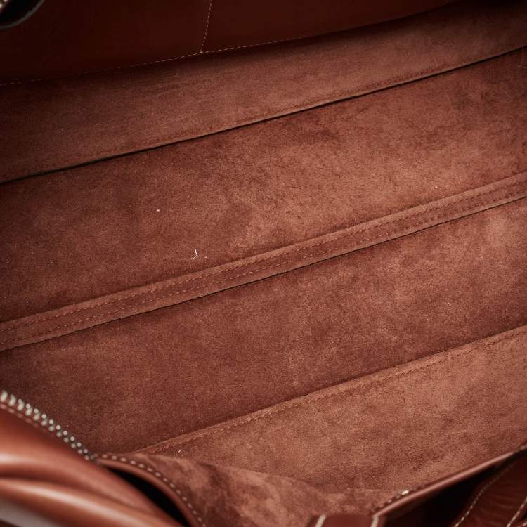 Pre Owned Celine Brown Leather Medium Bowling Bag 