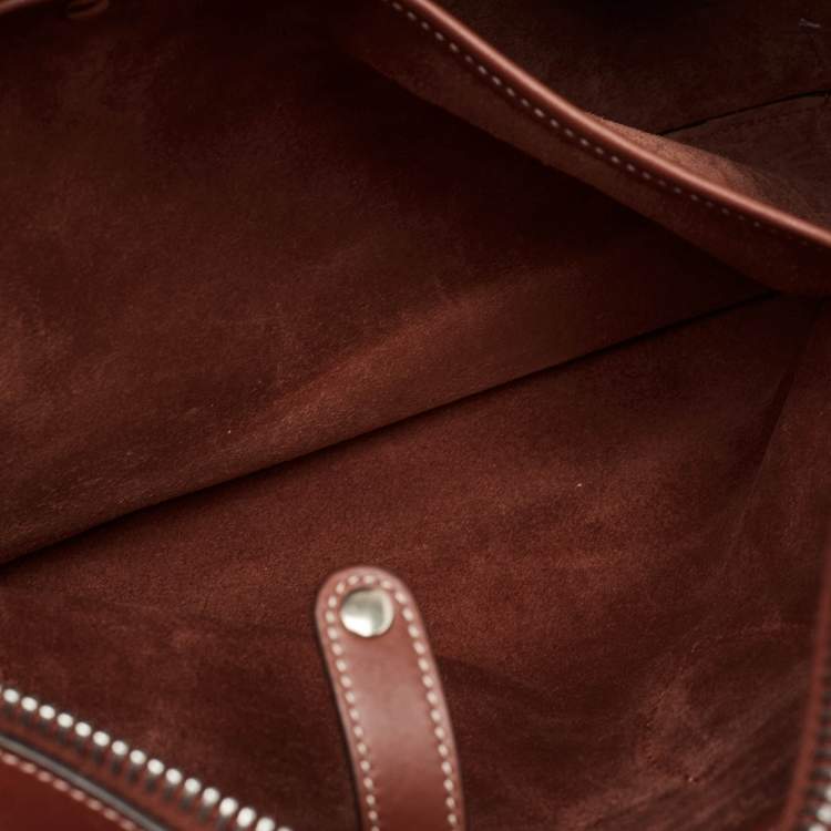 Pre Owned Celine Brown Leather Medium Bowling Bag 