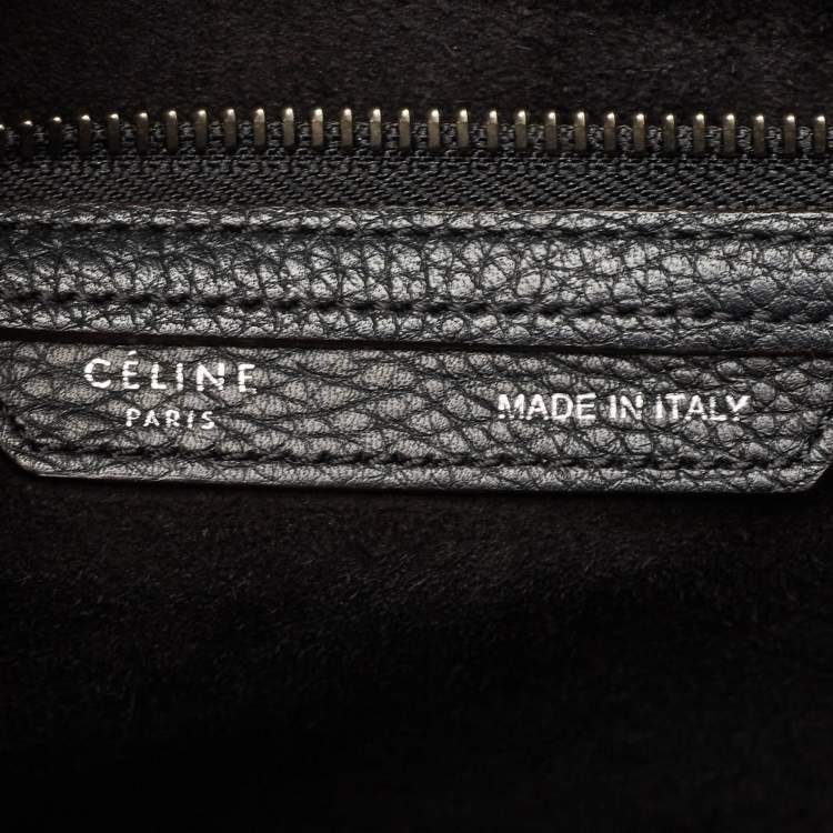 Pre Owned Celine Black Leather Micro Luggage Tote