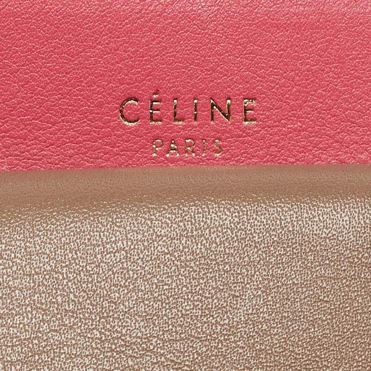Pre Owned Celine Tricolor Leather Pocket Envelope Shoulder Bag