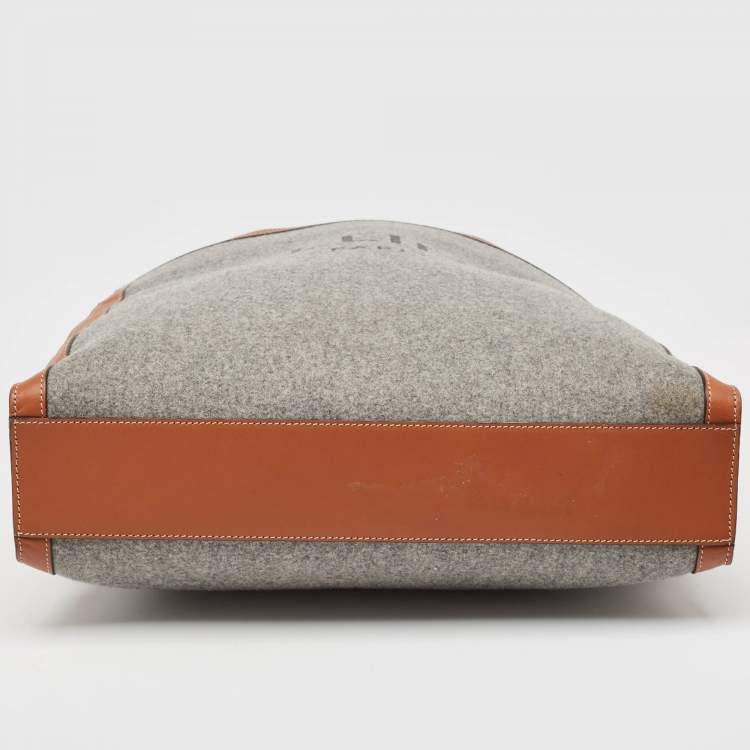 Pre Owned Celine Brown/Grey Wool Large Vertical Cabas Tote