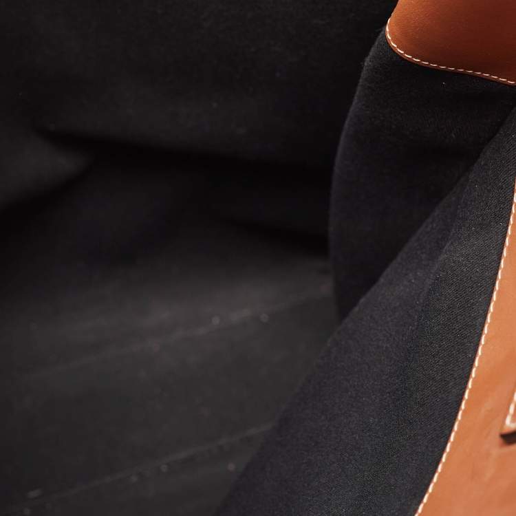 Pre Owned Celine Brown/Grey Wool Large Vertical Cabas Tote