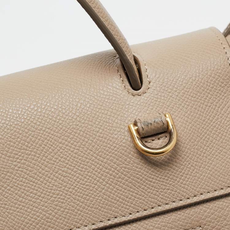 Pre Owned Celine Beige Leather Mini Belt Top Handle Bag