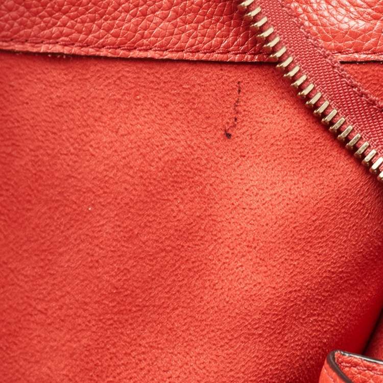 Pre Owned Celine Red Leather Mini Luggage Tote